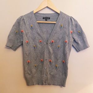 ✨ 50’s Embroidered Floral Cardigan